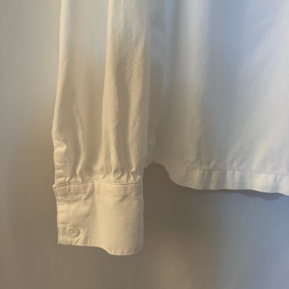 CLOTH & STONE White Popover Long Sleeve Blouse Size L - Picture 8 of 9